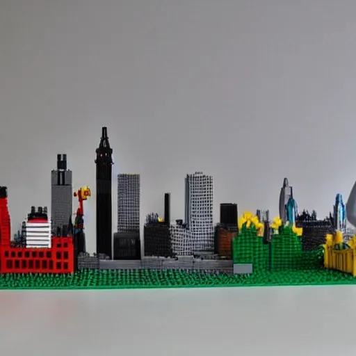 Prompt: London skyline made from lego