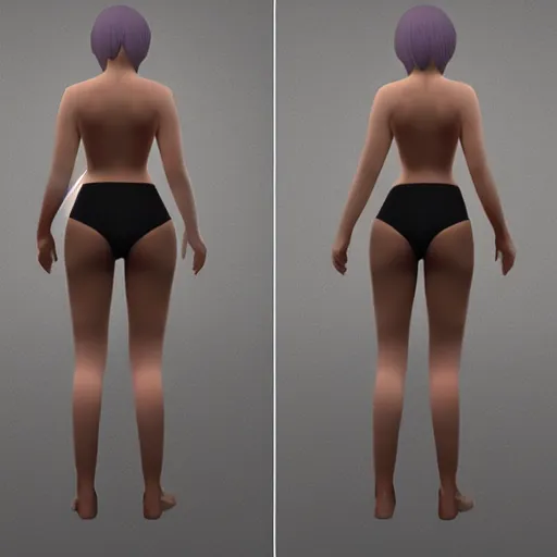 Image similar to neir 2b from back, body, realistic,