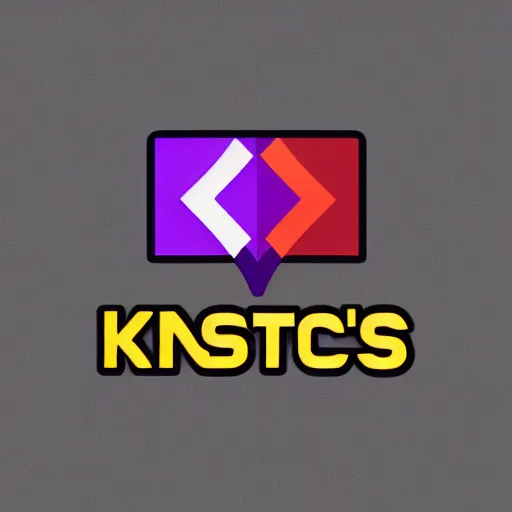 Image similar to kcs logo, minimalistic icon in black, red, and purple