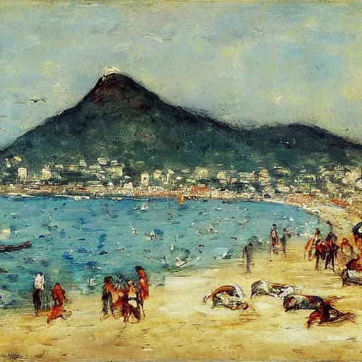 Prompt: rio de janeiro painted by eugene boudin