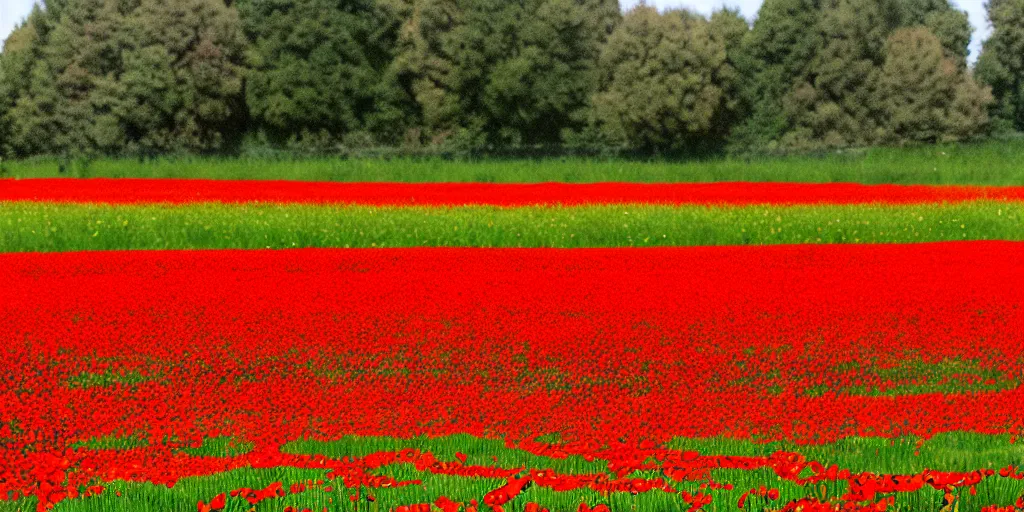 Prompt: field of poppies, marvel style