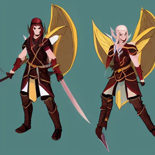 Prompt: Half elf Half Dragon ranger D&D.