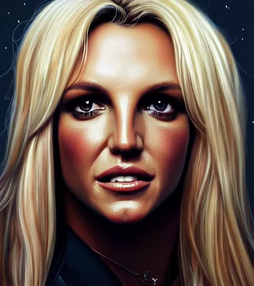 Prompt: portrait of britney spears in heightened detail, poised, intense emotion, detailed facial expression, detailed surroundings, intricate, elegant, highly detailed, centered, digital painting, artstation, concept art, smooth, sharp focus, illustration, by ( pokemon ), wlop