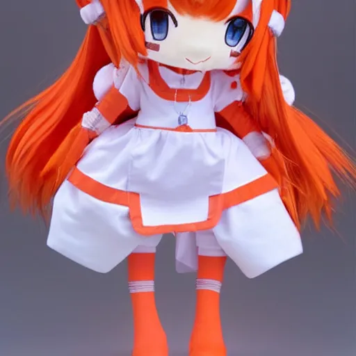 Prompt: cute fumo plush of a girl in a nurse costume, pink and orange, anime girl