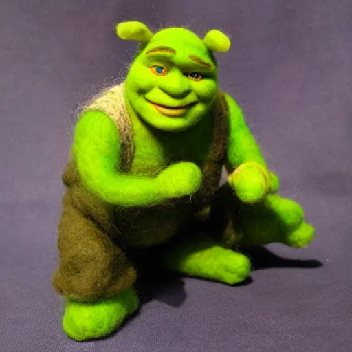 Image similar to shrek needle felted + needle felting art