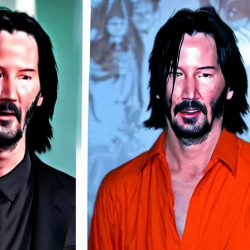 Image similar to keanu reeves as songoku