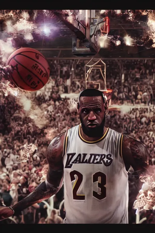 Image similar to lebron james solemn at tea party, melancholy, cybertronian, long shot, cinematography by wes anderson, 4 k octane render, intricate detail, photorealistic, cinematic lighting, artstation