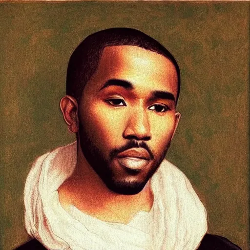 Image similar to renaissance era painting of frank ocean