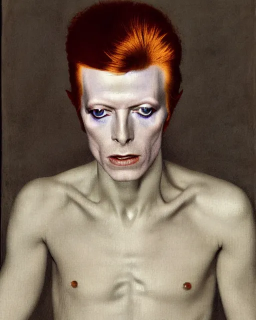 Image similar to david bowie by jean auguste dominique ingres