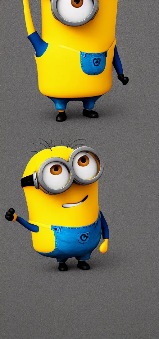 Image similar to phone wallpaper of a photo portrait of a minion posing, professional photo