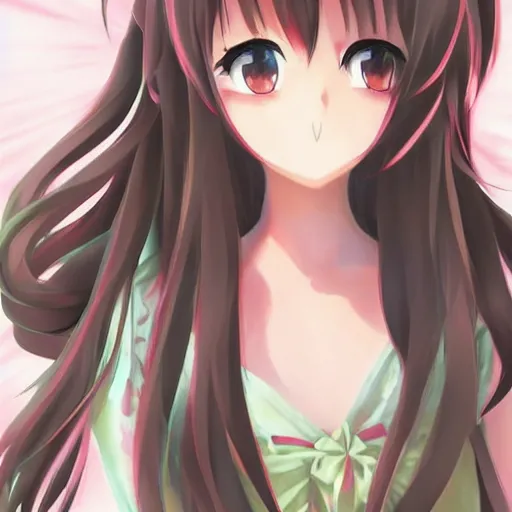 Image similar to beautiful pretty pure kawaii cute lovely innocent elegant hot nice sweet girly feminine long hair anime waifu sister girl Trending on Pixiv thiswaifudoesntexist