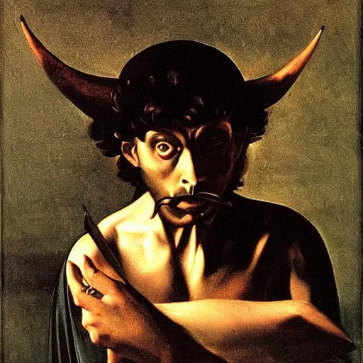 Prompt: impressionist depiction of the devil by caravaggio