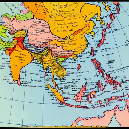 Image similar to monochrome map of Asia with USSR highlighted, 1945