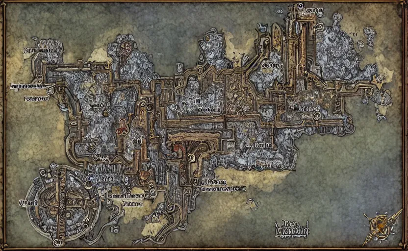 Image similar to Intricate dungeon map for d&d, digital paint, wizards of the coast