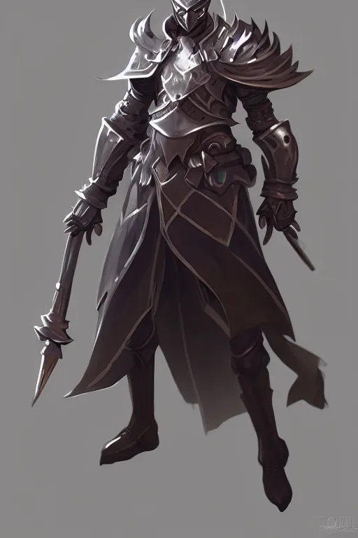 Image similar to magical knight full view character design, highly detailed, wlop style, artstation, soft light, sharp focus, illustration