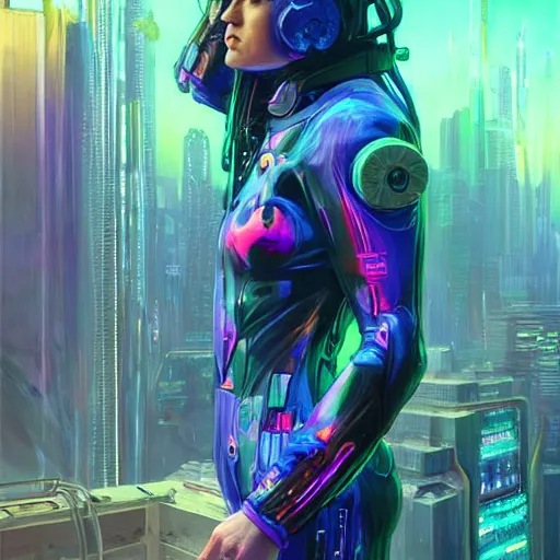 Image similar to cyberpunk, Dream Neon Suit, detailed, centered, digital painting, artstation, concept art, donato giancola, Joseph Christian Leyendecker, WLOP, Boris Vallejo, Breathtaking, 8k resolution, extremely detailed, beautiful, establishing shot, artistic, hyperrealistic, beautiful face, octane render, cinematic lighting, dramatic lighting, masterpiece