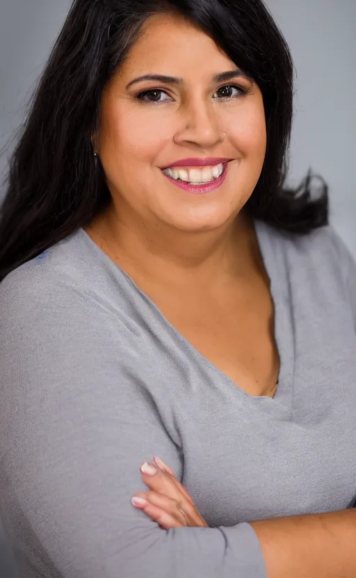 Image similar to professional latina teacher, head and shoulders portrait, dramatic lighting, Sigma 85mm f_1.4, 8k, color