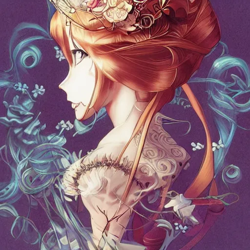 Image similar to anime manga skull portrait young woman, cinderella, Disney, fairy, skeleton, intricate, elegant, highly detailed, digital art, ffffound, art by JC Leyendecker and sachin teng