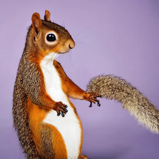 Prompt: studio photograph of alien squirrel hybrids