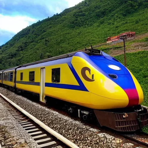 Image similar to “a railway train in Colombia, realistic”