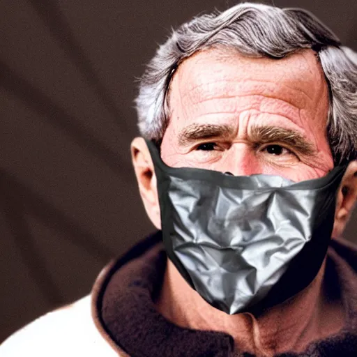 Image similar to george bush wearing tinfoil ski mask