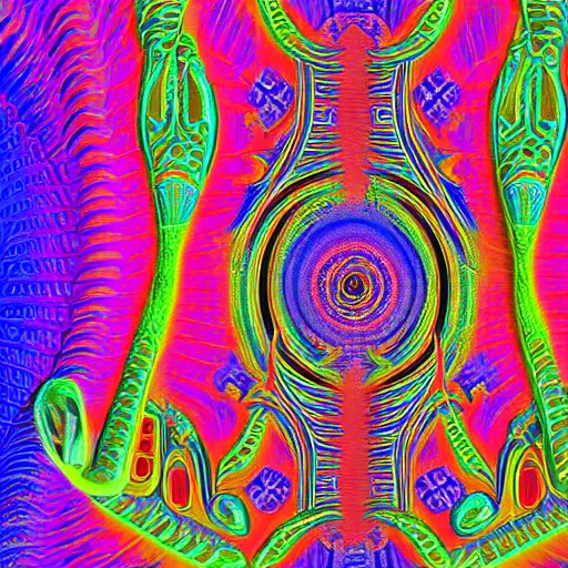 Prompt: psychedelic 3d dmt realm covered in egyptian patterns