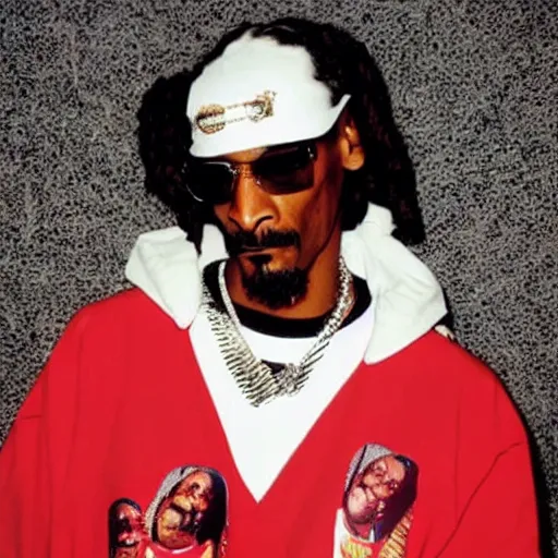 Image similar to 90's photo of snoop Dogg looking annoyed by the photographer