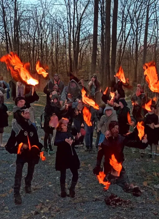 Image similar to a Satanic ritual in Hopkinton New Hampshire