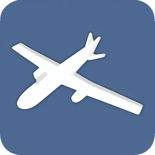 Prompt: app icon for a game, plane flying and letters around it