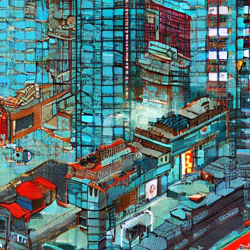 Image similar to postsoviet cyberpunk, pixelart, high detail, sharp focus, different angles, 4 k, trending on artstation