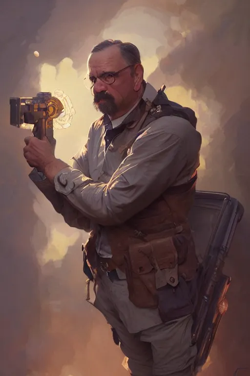 Image similar to a middle aged man as an artillery projectile, realistic painting, symmetrical, highly detailed, digital painting, artstation, concept art, smooth, sharp focus, illustration, cinematic lighting, art by artgerm and greg rutkowski and alphonse mucha