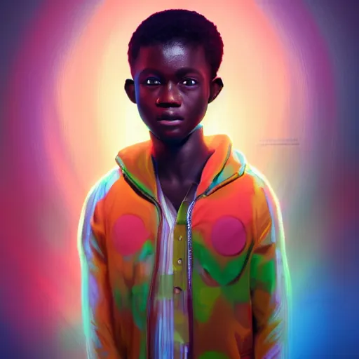 Prompt: portrait of a nigerian boy, james jean style, vfx art, unreal engine render, claymation style, colourful, volumetric light, digital painting, digital illustration, dramatic light,