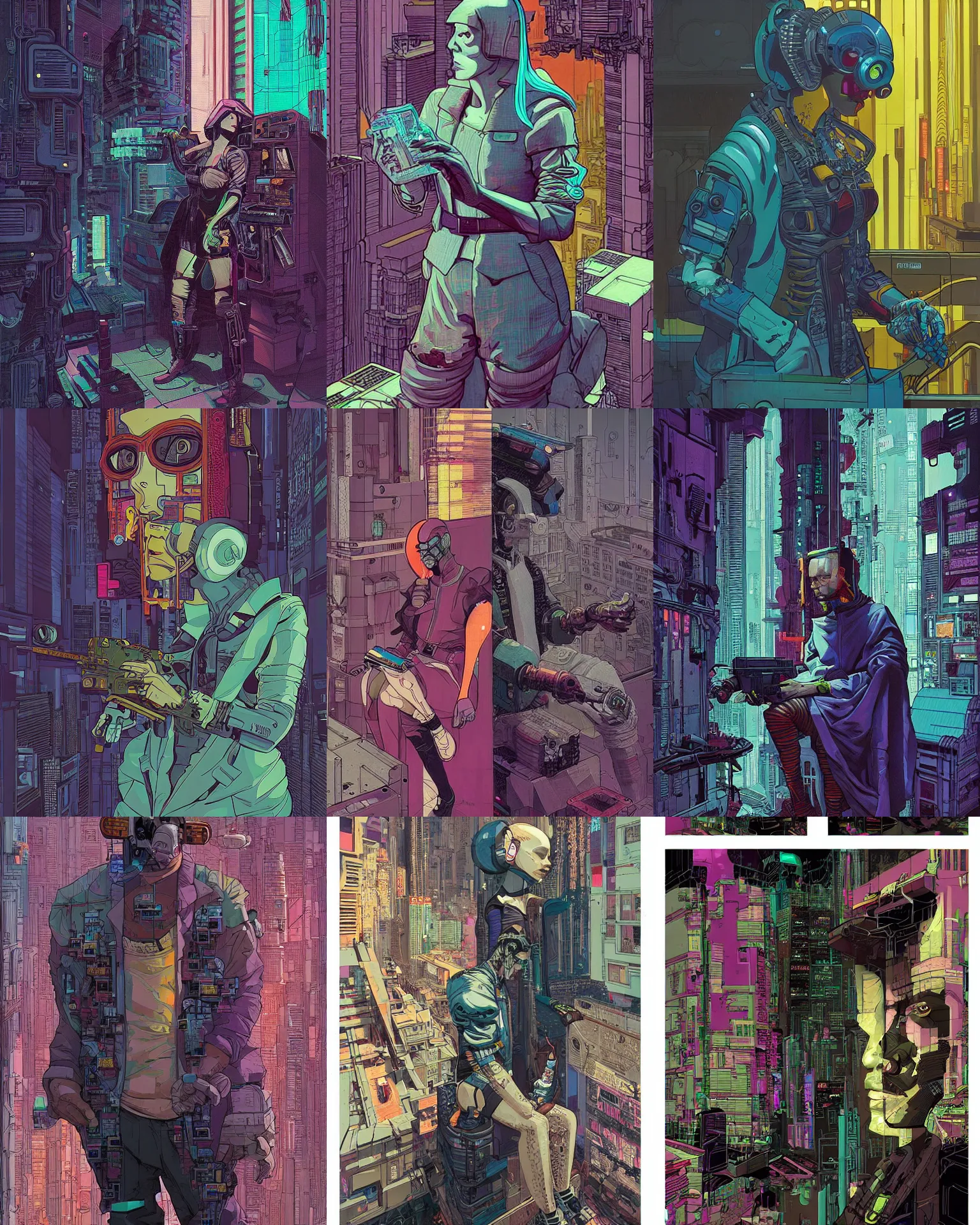 Prompt: cyberpunk art by josan gonzalez and vermeer.