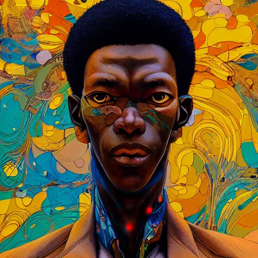 Image similar to 6 0 year old male citizen portrait soft light painted by james jean and katsuhiro otomo and erik jones, inspired by mozambican anime, smooth face feature, intricate oil painting, high detail illustration, sharp high detail, manga and anime 1 9 9 9