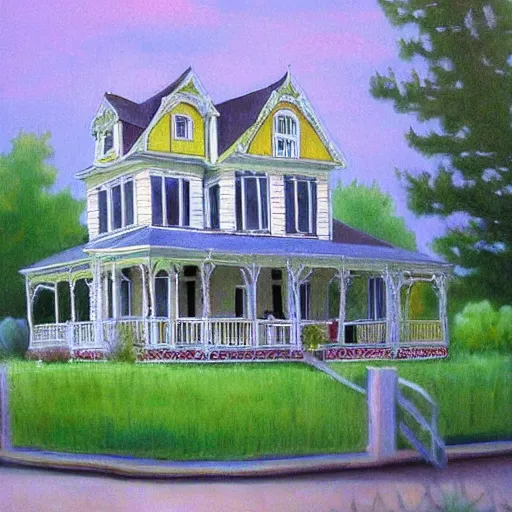 Image similar to victorian house painting, fond memories, fond memories by mary haley,