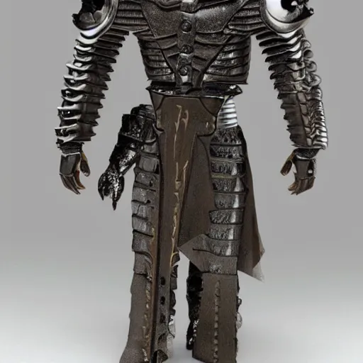 Image similar to archeologic hi - tech lowlife armored warrior, very ornated, very detailed