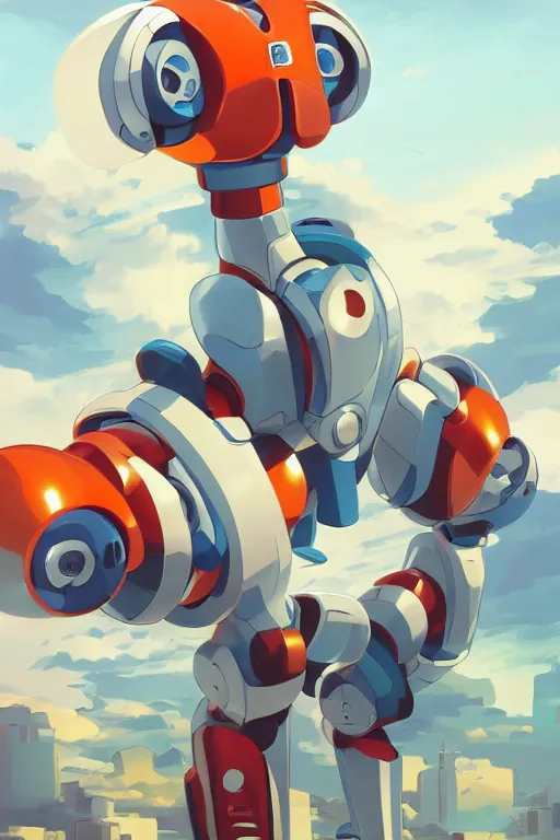 Image similar to metabots medabots medarotto medarot robot minimalist comics, behance hd by jesper ejsing, by rhads, makoto shinkai and lois van baarle, ilya kuvshinov, rossdraws global illumination ray tracing hdr radiating a glowing aura