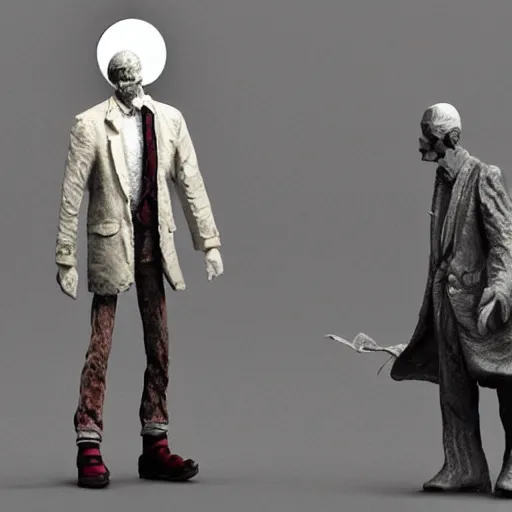 Image similar to full moon, figurines, travel, tilt shift, style of 3 d daz, occlusion, white clay, style of dave mckean, style of shuzo oshimi, style of will eisner, full of color, on white, smooth, thin sharp lines, detailed, octane render