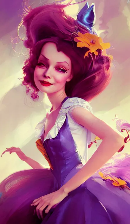 Prompt: illustration of alice from alice in wonder land, portrait, sharp focus, digital art, concept art, dynamic lighting, by anna dittmann 0. 3 5, mark arian 0. 2 5, marc davis 1. 7 5, and sandra chevrier 0. 5 5