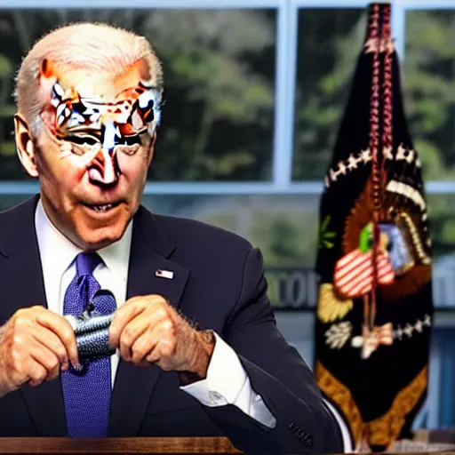 Image similar to joe biden holding an rtx 3 0 9 0