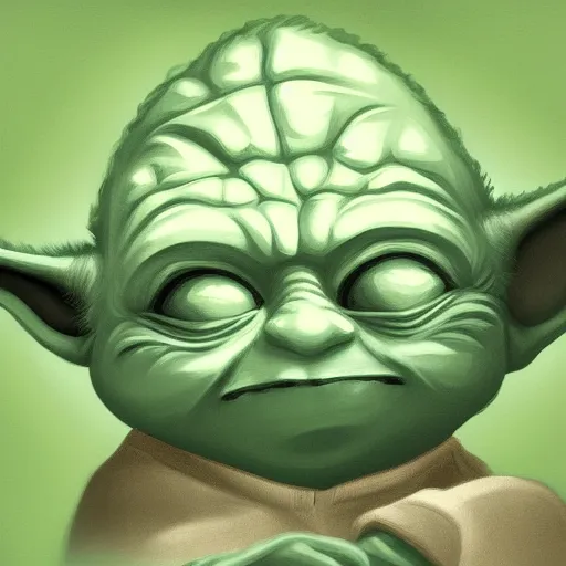 Prompt: Yoda hitting a blunt, Digital painting