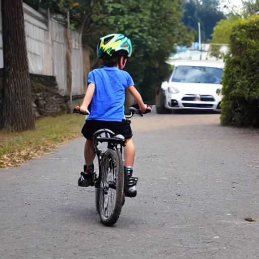 Prompt: boy on a bike