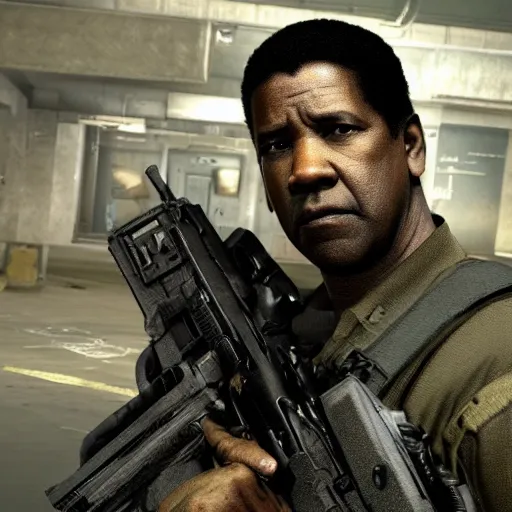 Prompt: denzel washington in mw 2