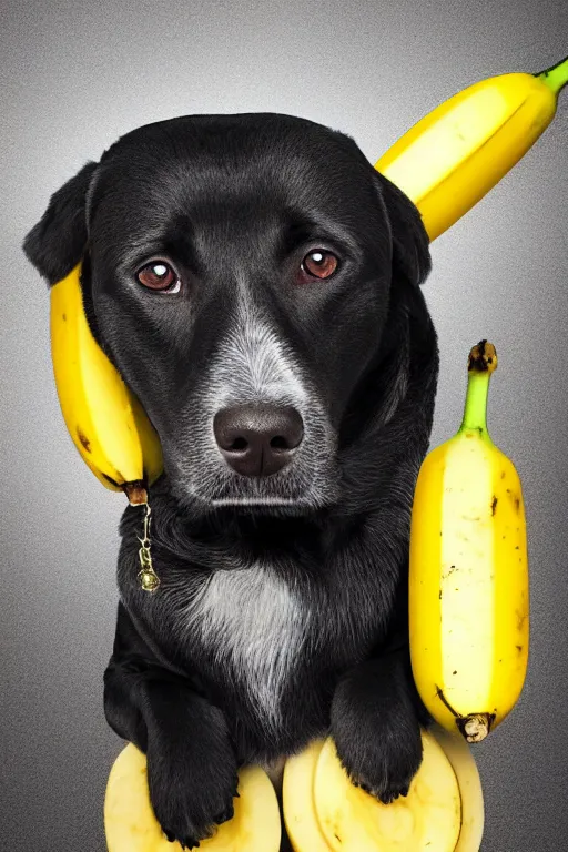 Prompt: a dog with the head of a banana