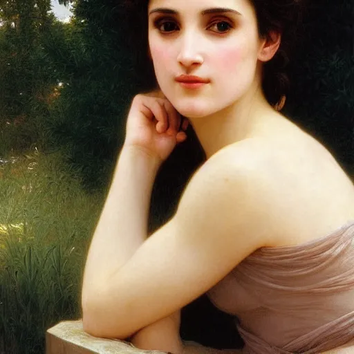 Image similar to painting of winona ryder. art by william adolphe bouguereau. during golden hour. extremely detailed. beautiful. 4 k. award - winning.