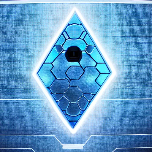 Image similar to a blue hexagonal door from the movie tron : legacy