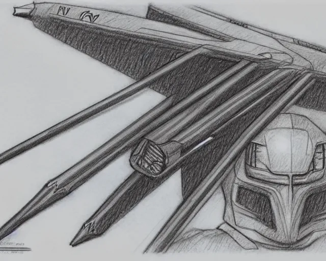 Prompt: pencil sketch concept art by ron cobb