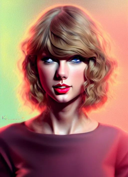 Image similar to 3 / 4 view of a portrait of taylor swift, evangelion, au naturel, hyper detailed, digital art, trending in artstation, cinematic lighting, studio quality, smooth render, frostbite 3 engine rendered, art style by klimt and nixeu and ian sprigger and wlop and krenz cushart