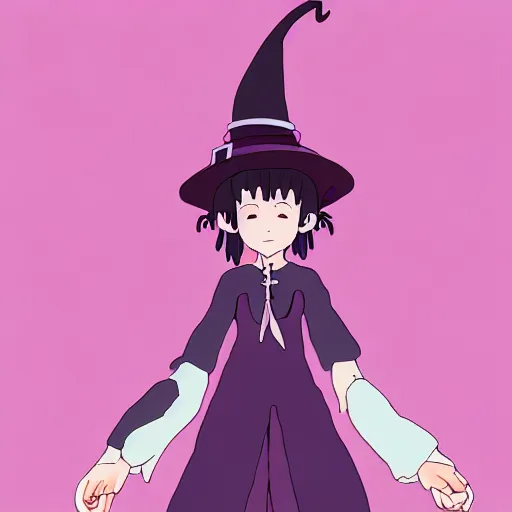 Image similar to a young women witch with a pastel aesthetic, studio ghibli, character design, fantasy, 8 k resolution