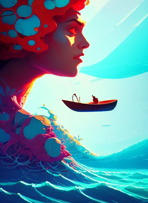 Image similar to naturepunk master of oceans and wind water and boats, beautiful detailed realistic cinematic character concept fashion portrait, hi - fructose art magazine, by anton fadeev and paul lehr and david heskin and josan gonzalez, 8 k